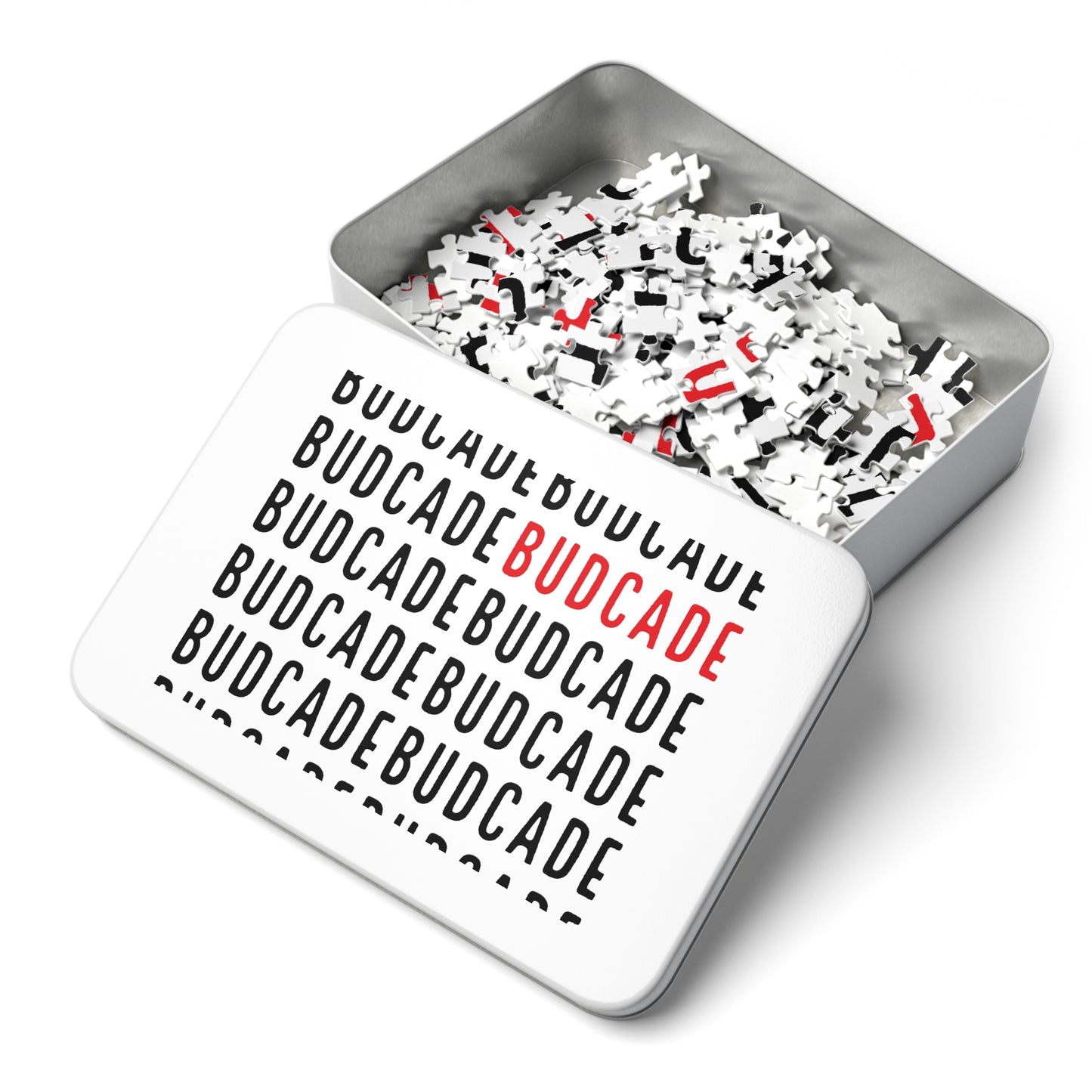 Budcade Pattern Jigsaw Puzzle with Tin