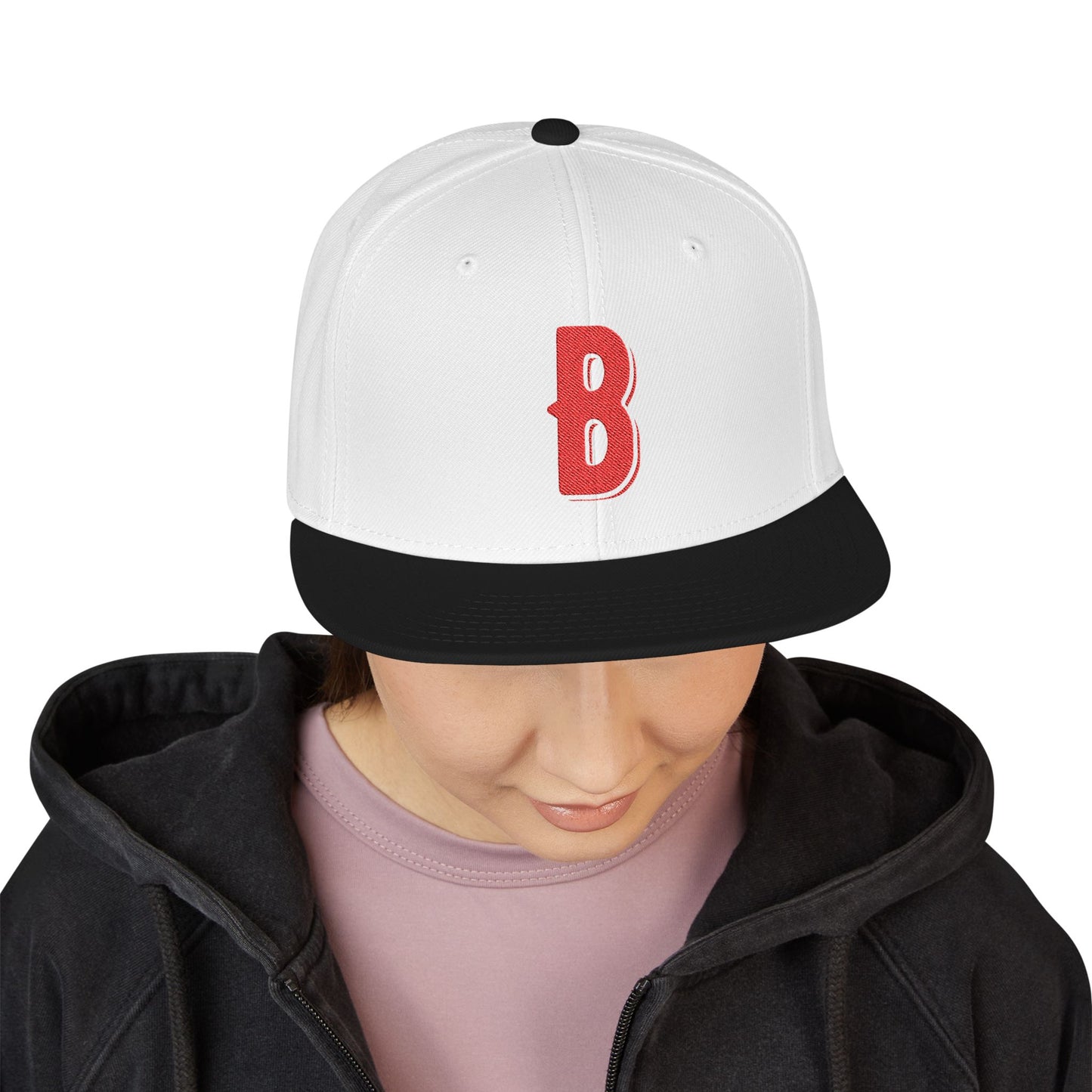 Budcade Official Logo Embroidered Snapback (Red on White)