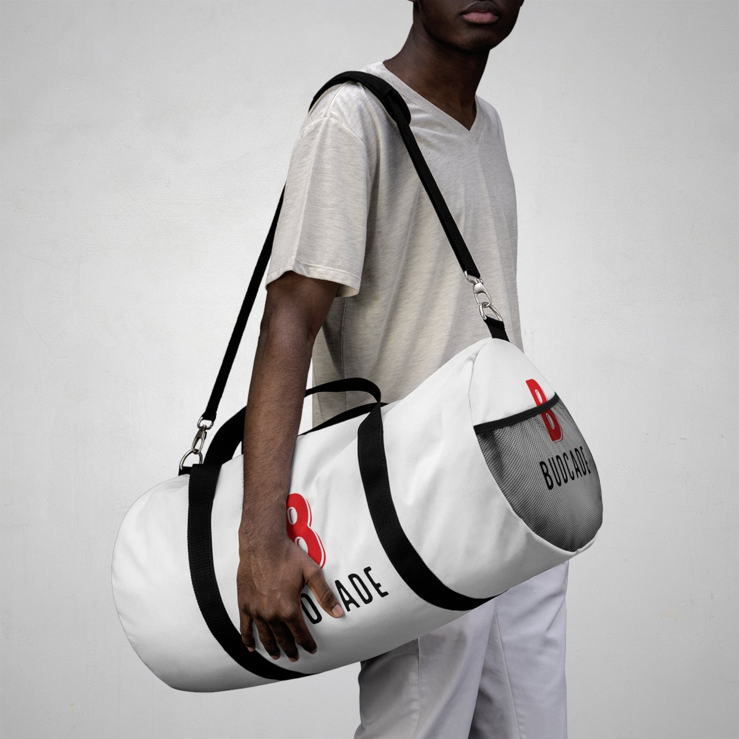 Budcade Official Duffel Bag (Red on White)