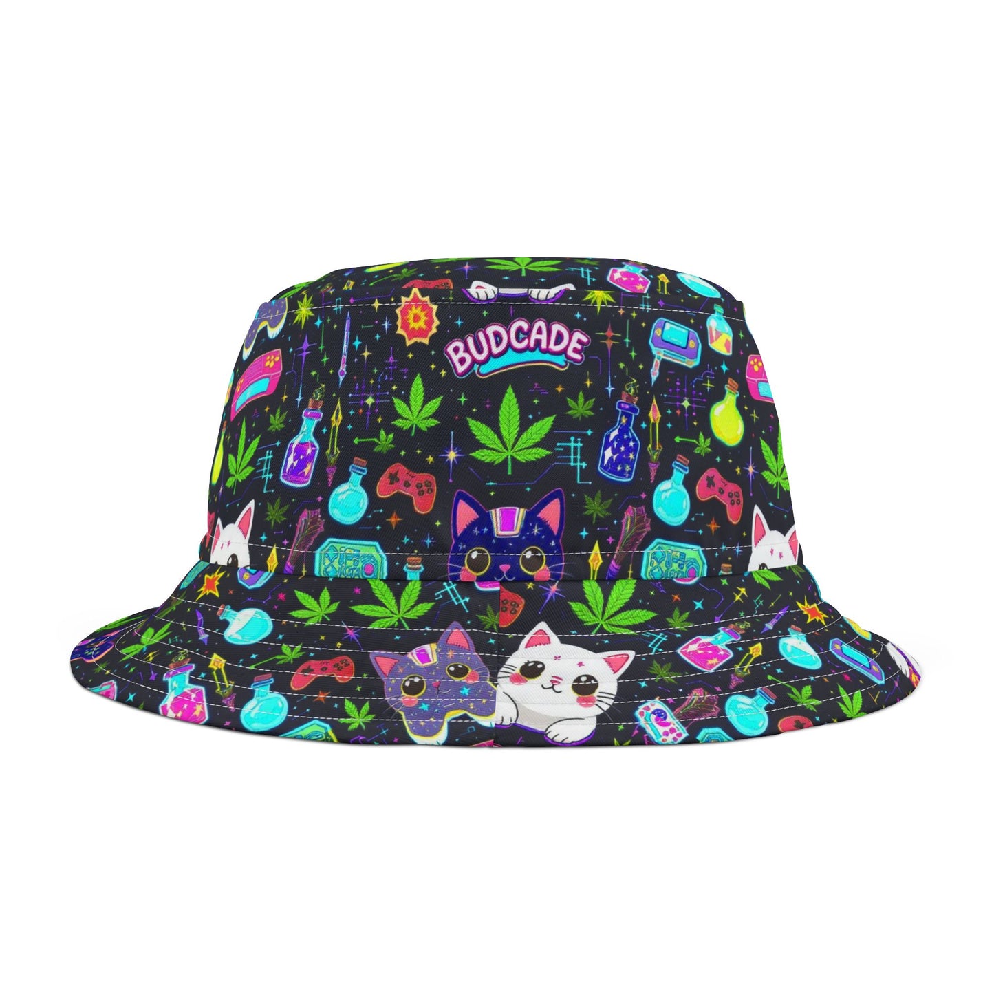 Cat Space Weed Magic Bucket Hat