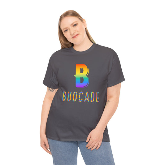 Budcade Pride (Rainbow on Gray) - Unisex T-Shirt