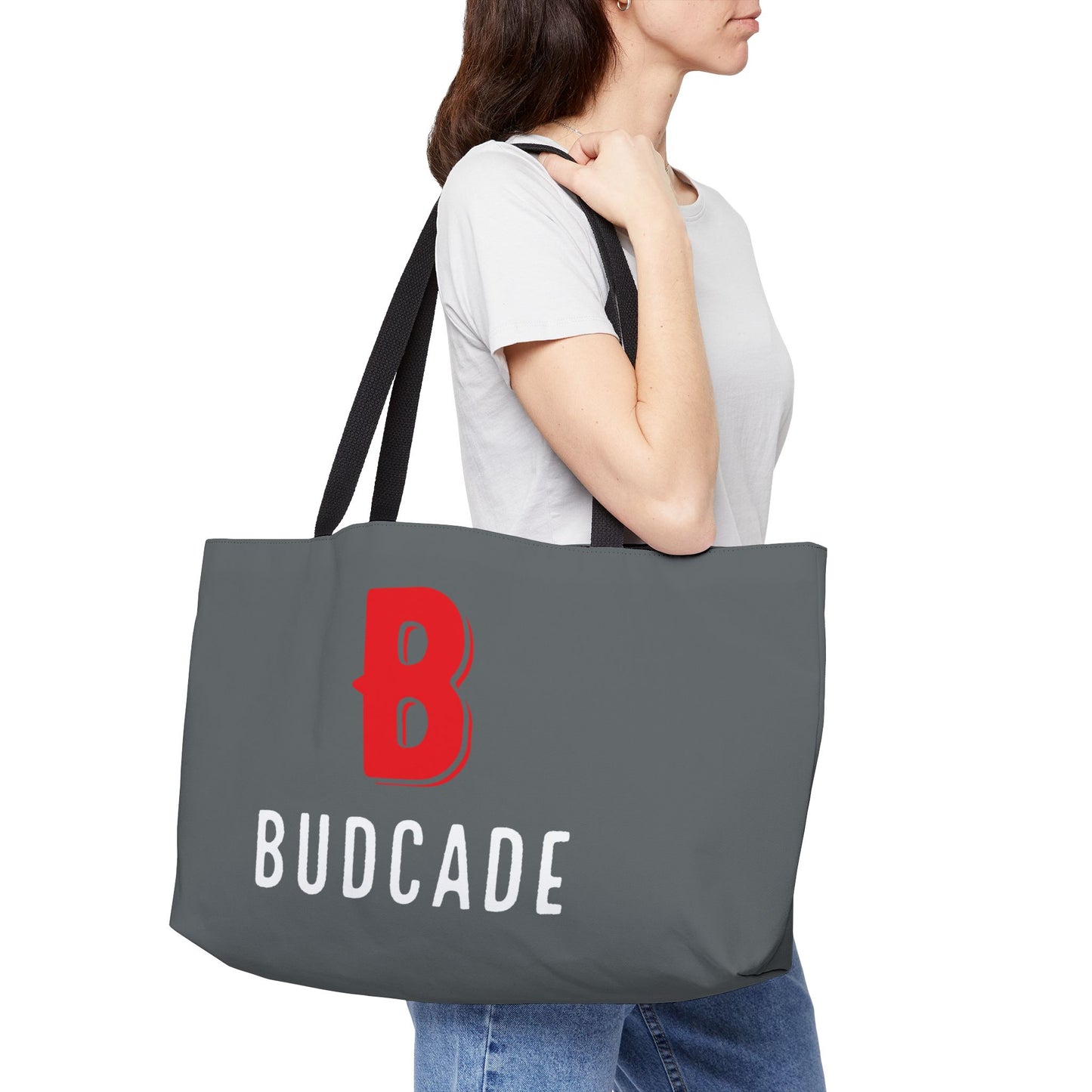 Budcade Official Tote Bag (Red on Gray)