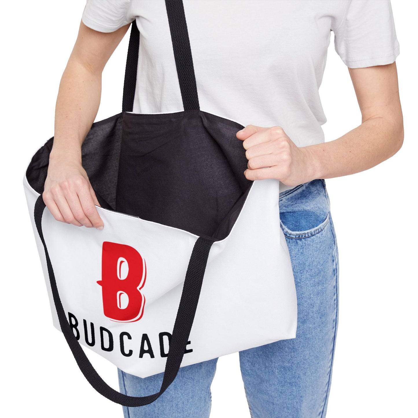 Budcade Official Tote Bag (Red on White)