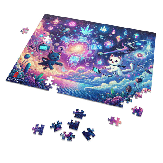 Budcade Cat Space Weed Magic Jigsaw Puzzle with Tin 2