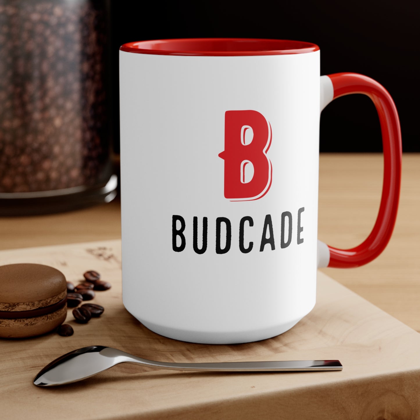 Budcade Official Accent Mug (Red on White)