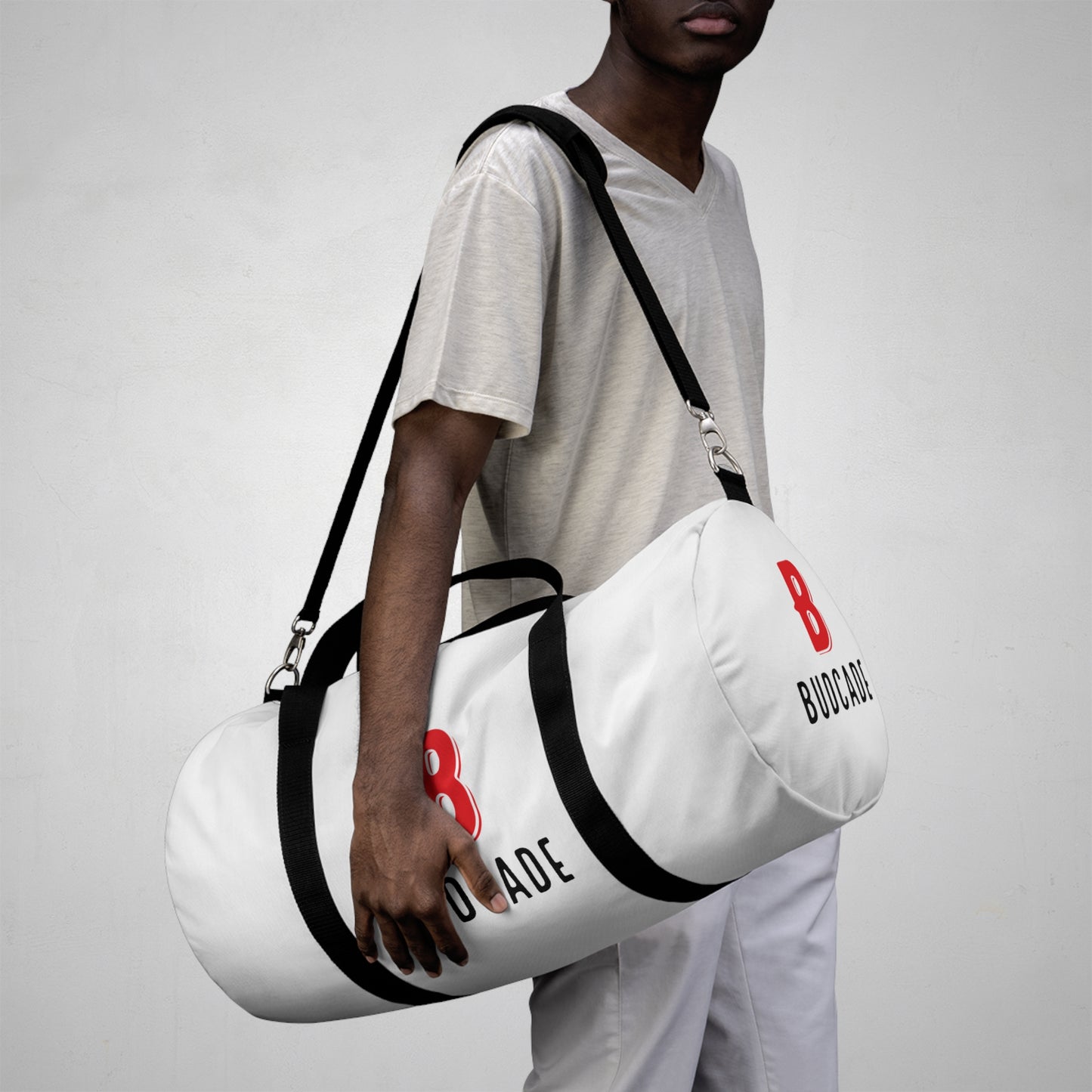 Budcade Official Duffel Bag (Red on White)