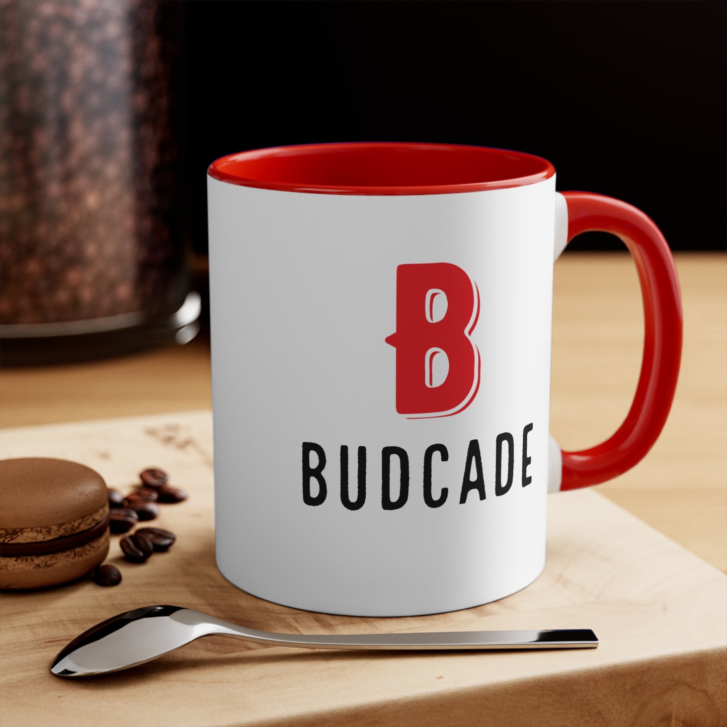 Budcade Official Accent Mug (Red on White)