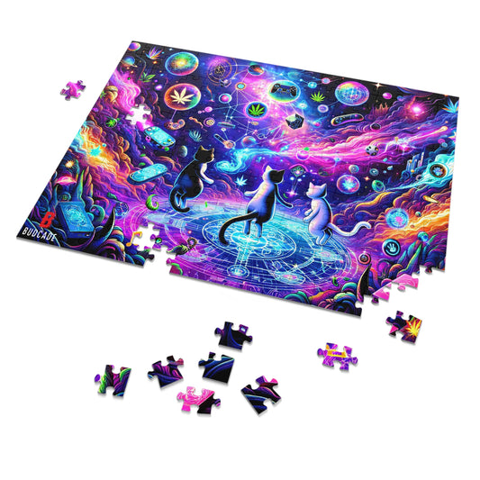 Budcade Cat Space Weed Magic Jigsaw Puzzle with Tin 4