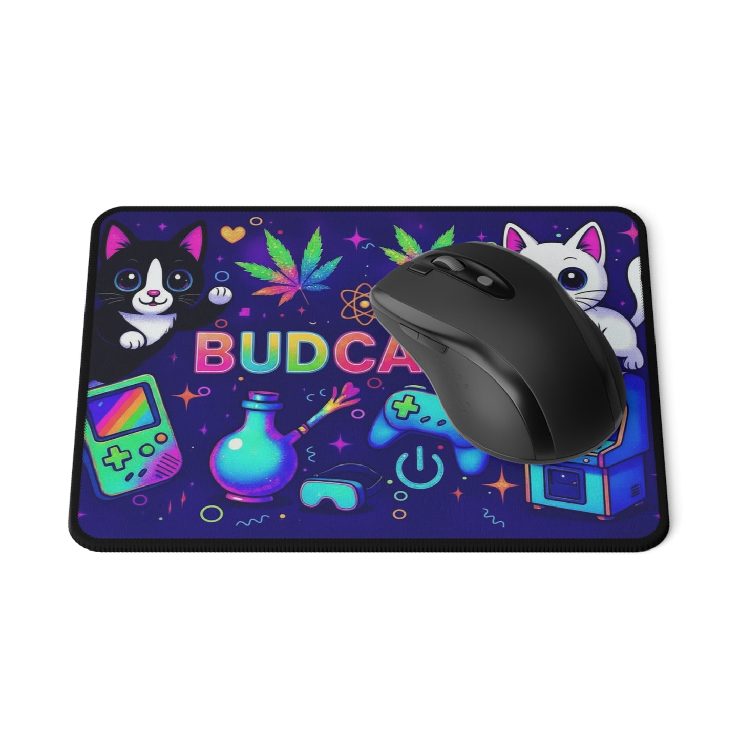 Budcade Cat Space Weed Magic 1 Gamer Non-Slip Mouse Pad