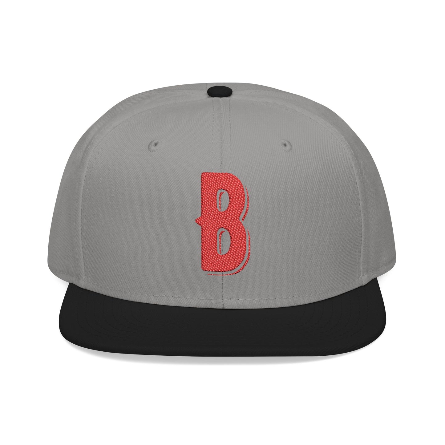 Budcade Official Logo Embroidered Snapback (Red on Gray)