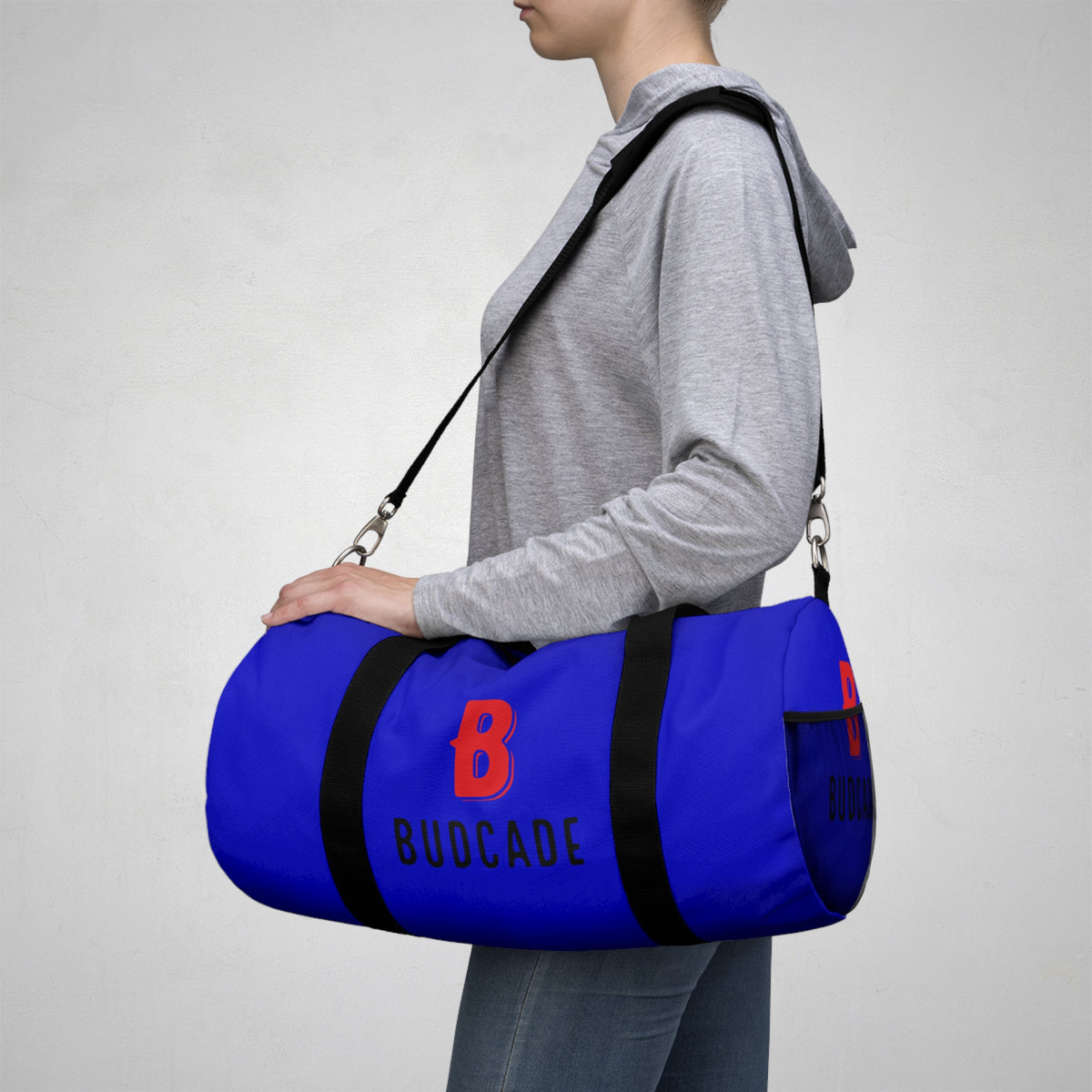 Budcade Black & Blued Duffel Bag (Red on Blue)
