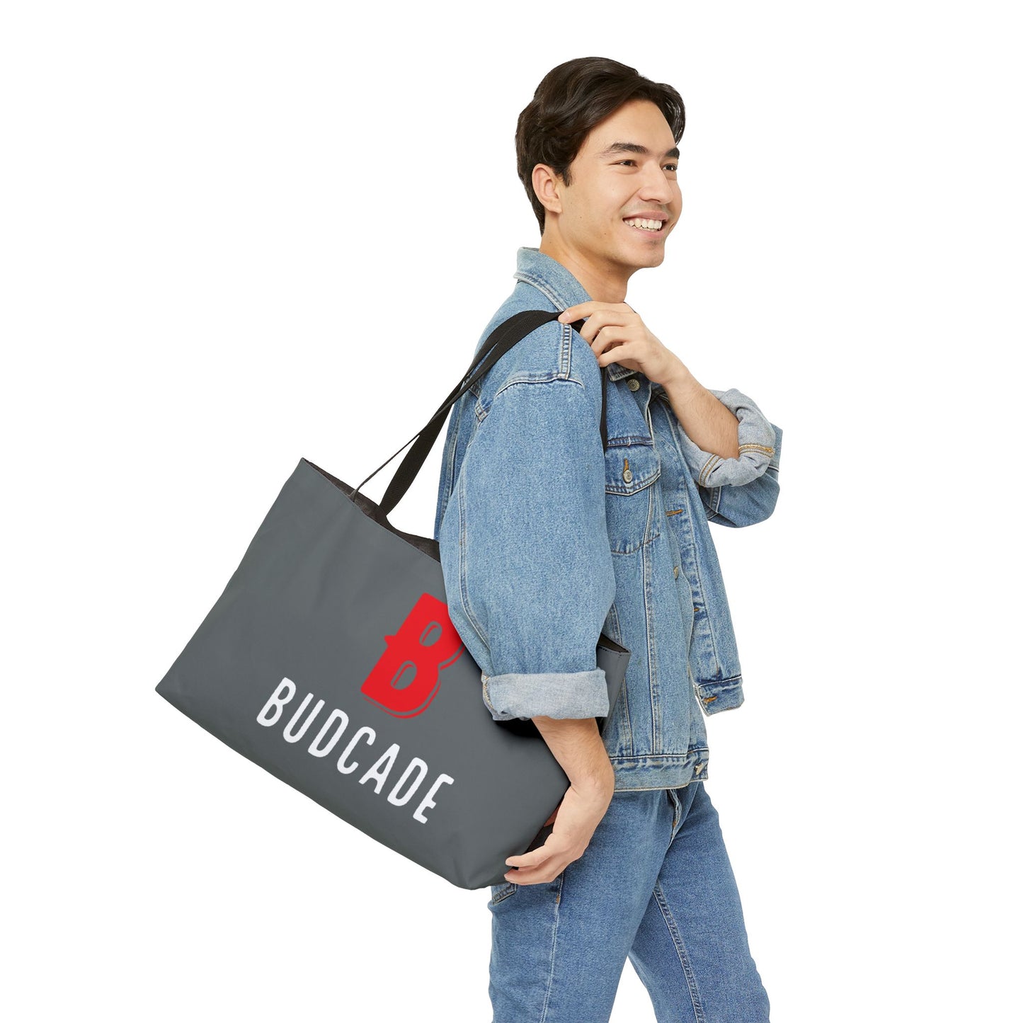 Budcade Official Tote Bag (Red on Gray)
