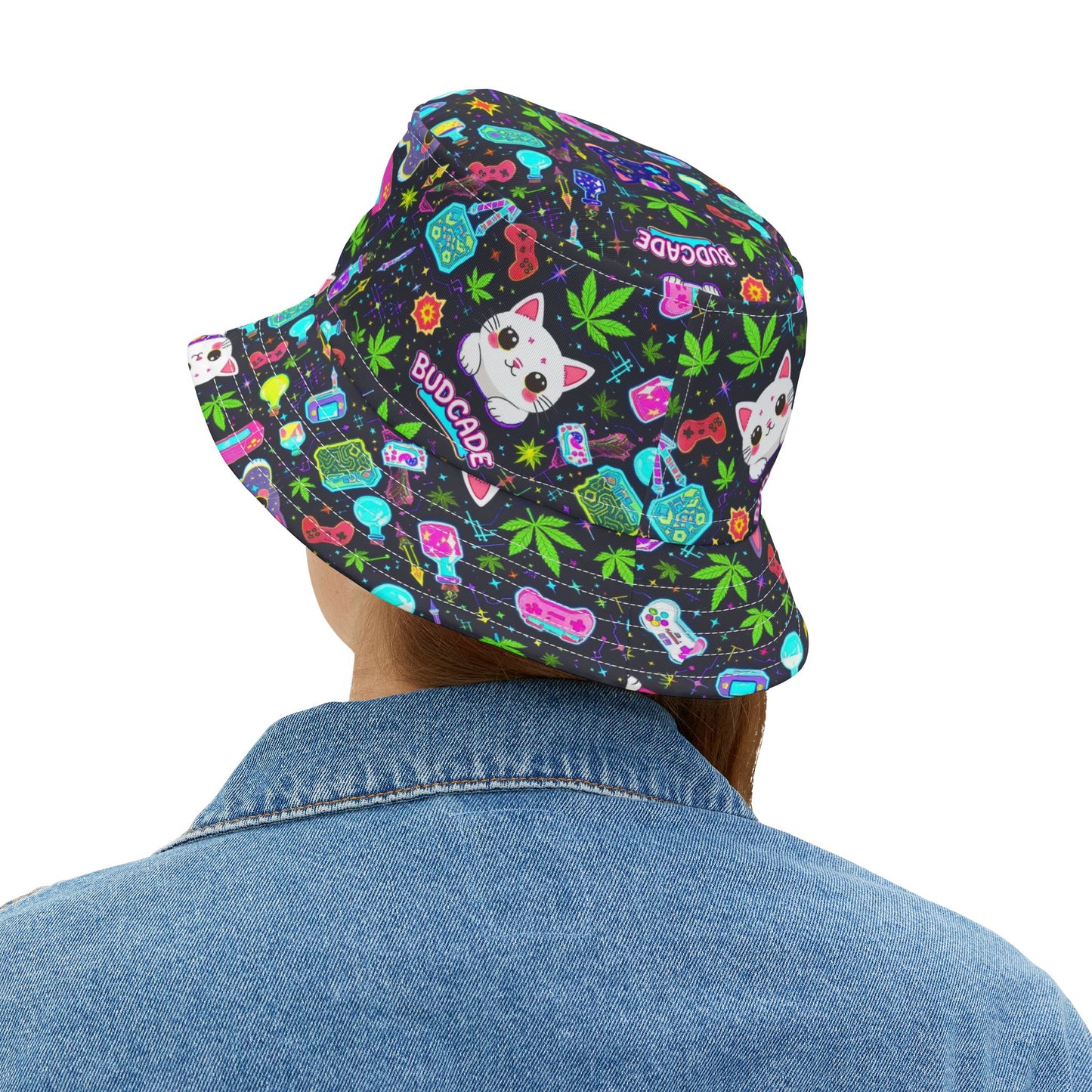 Cat Space Weed Magic Bucket Hat