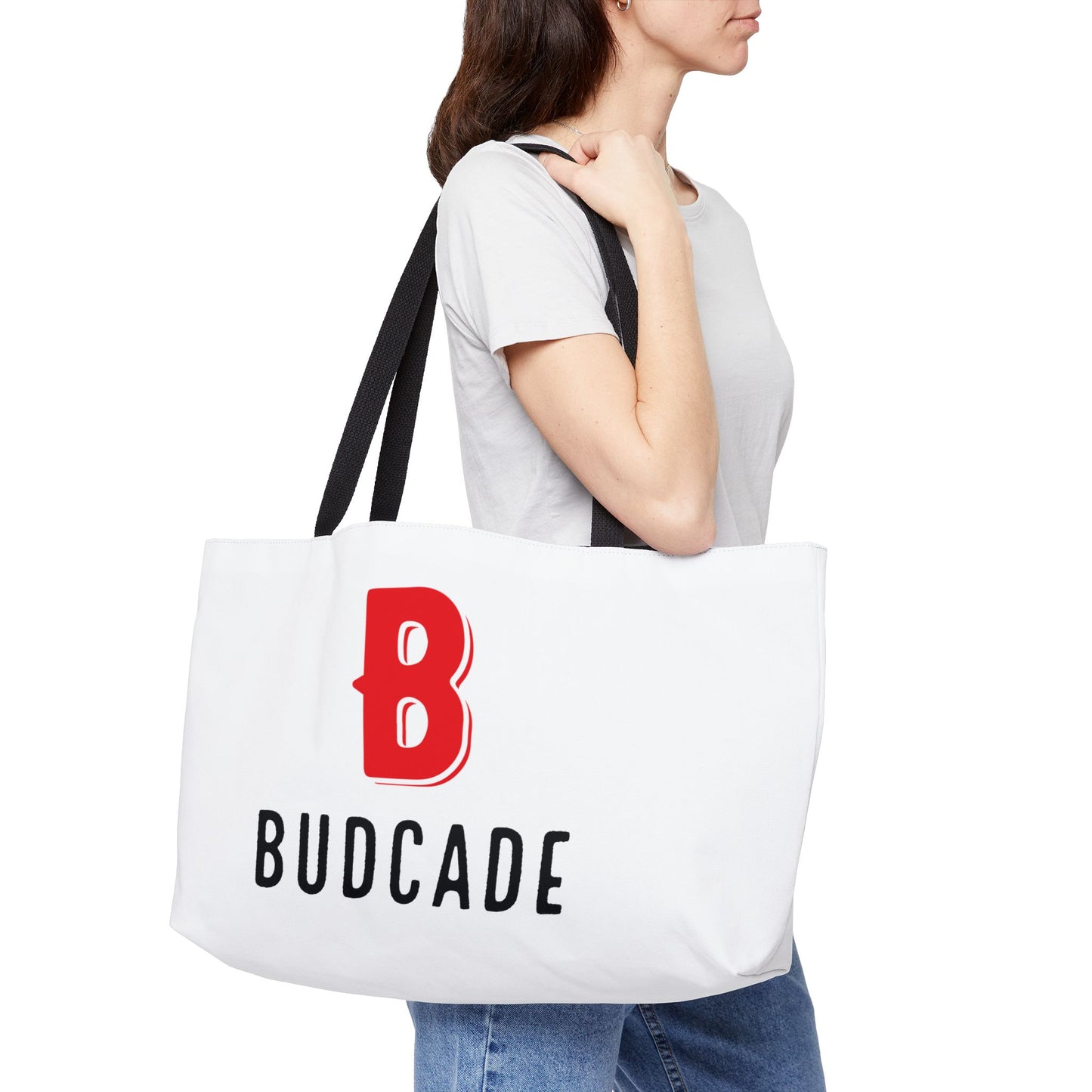 Budcade Official Tote Bag (Red on White)