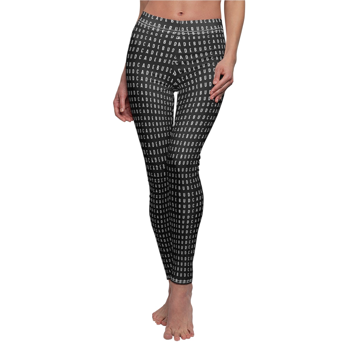 Budcade Pattern Leggings (White on Black)