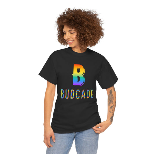 Budcade Pride (Rainbow on Black) - Unisex T-Shirt