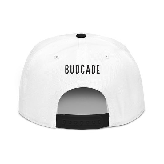 Budcade Official Logo Embroidered Snapback (Red on White)