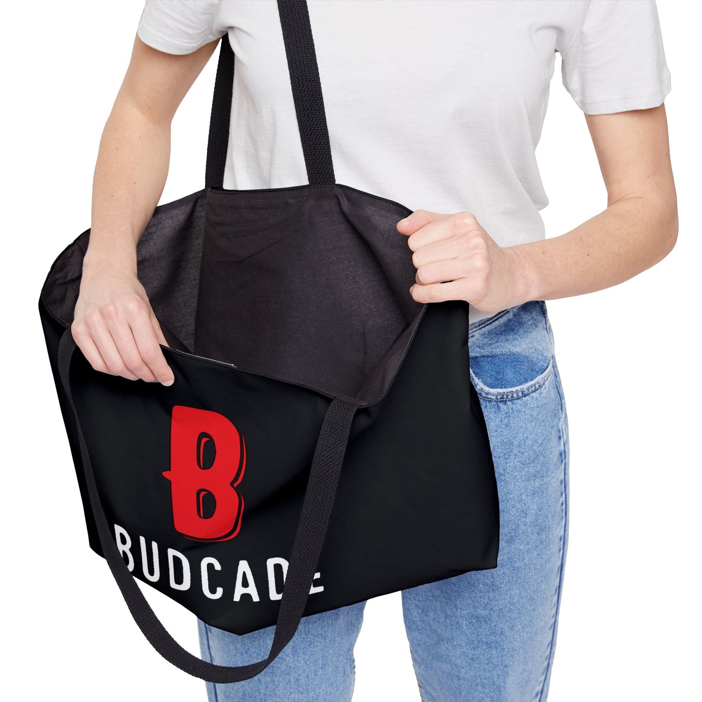 Budcade Official Tote Bag (Red on Black)