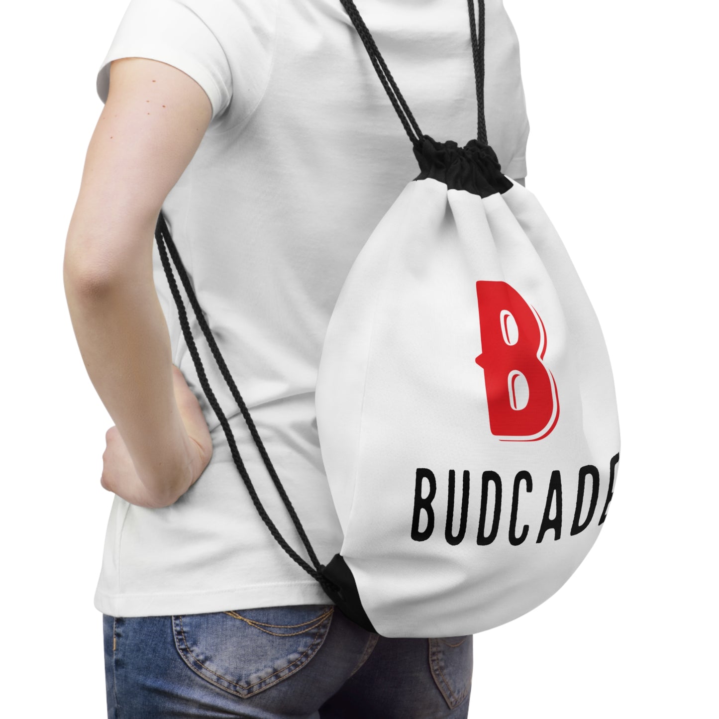 Budcade Official Drawstring Bag (Red on White)