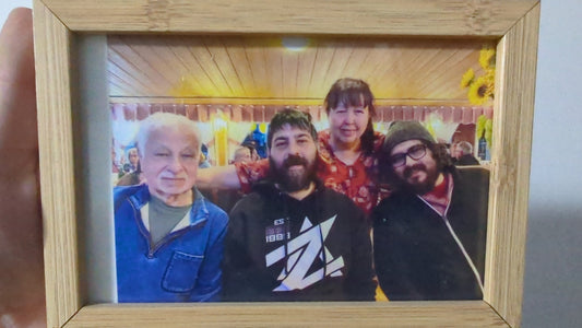 Mike, Jacob, Galina and Joe Leybovich together at a family gathering, photographed a couple of years ago.