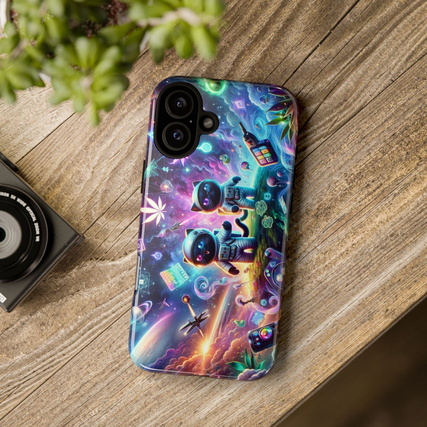 Cat Space Weed Magic Phone Case 3