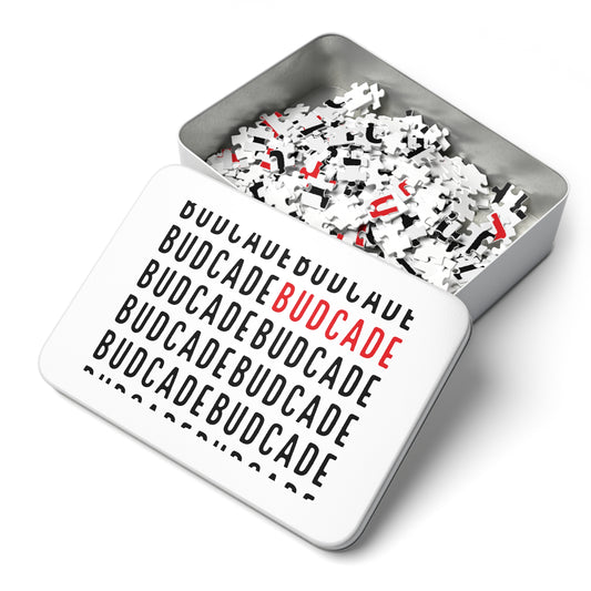 Budcade Pattern Jigsaw Puzzle with Tin