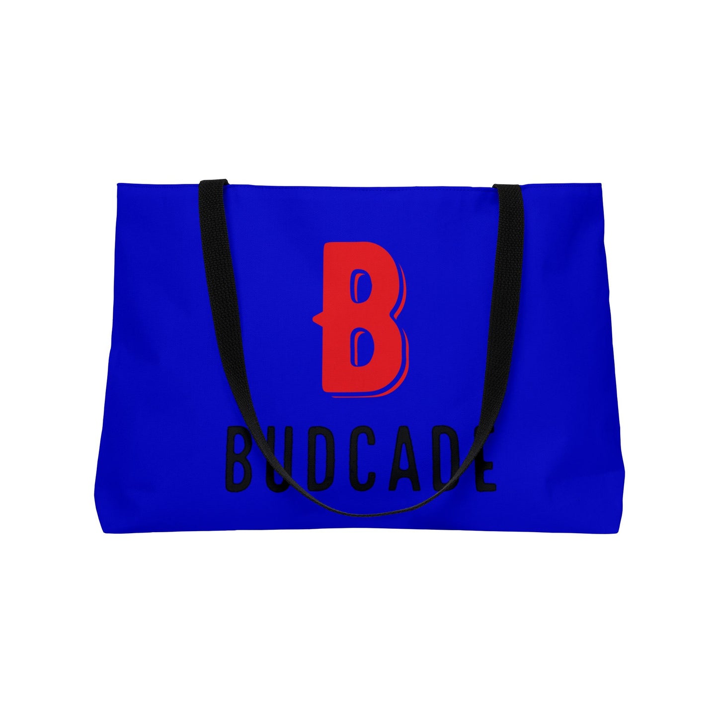 Budcade Black & Blued Tote Bag (Red on Blue)