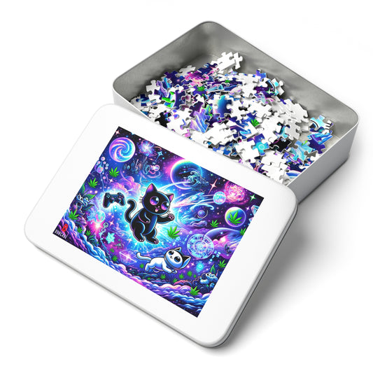 Budcade Cat Space Weed Magic Jigsaw Puzzle with Tin 3