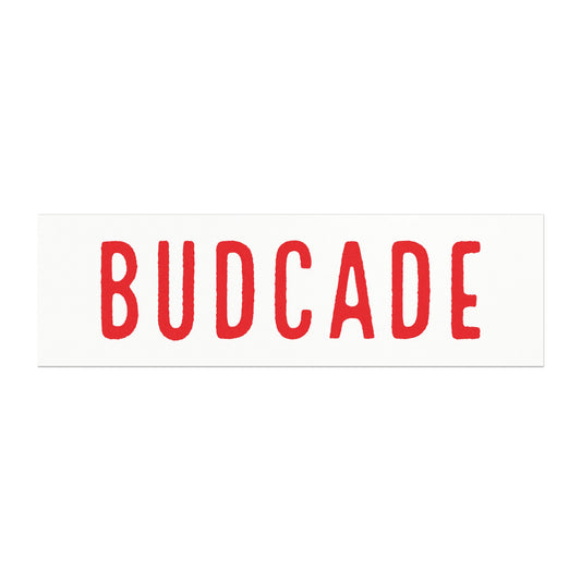 Budcade Car Magnet (Red on White)