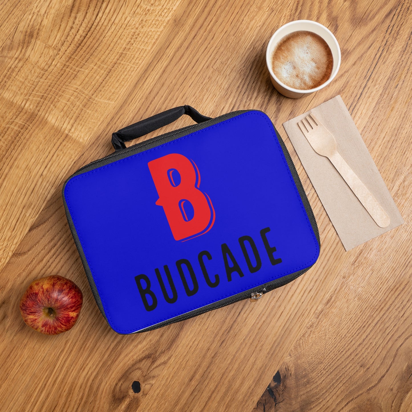 Budcade Black & Blued Lunch Bag (Red on Blue)
