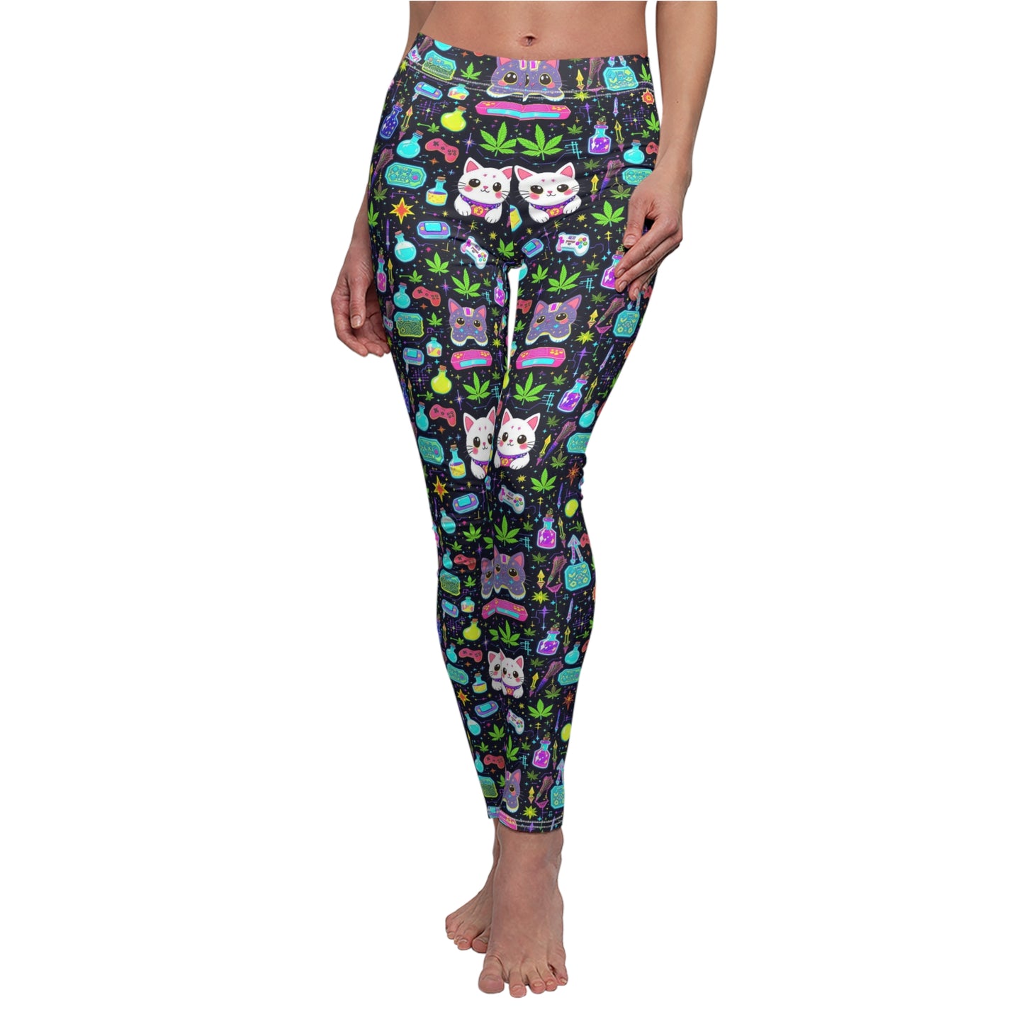 Budcade Cat Space Weed Magic Leggings 1