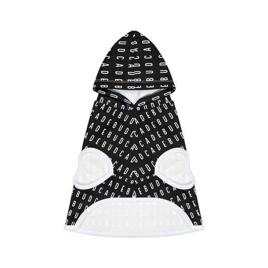 Budcade Pattern Pet Hoodie (White on Black)