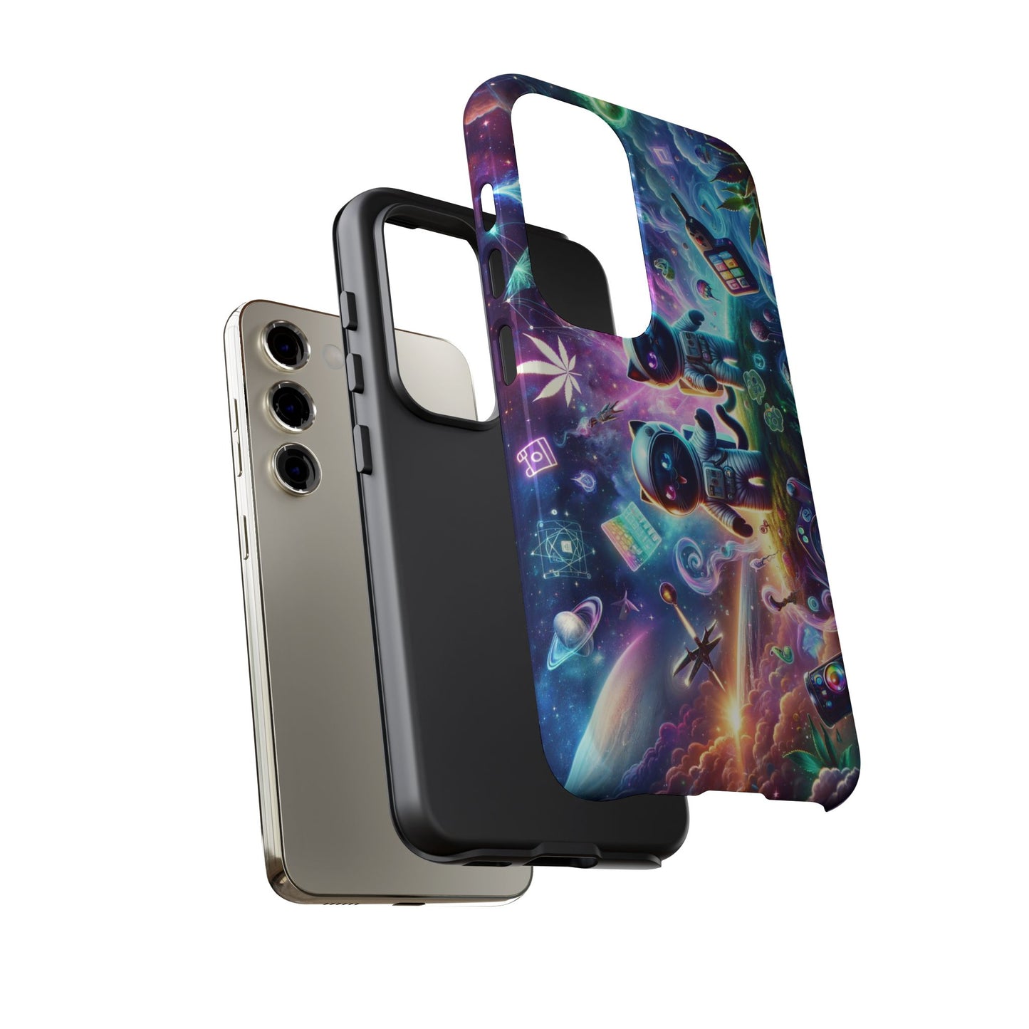 Cat Space Weed Magic Phone Case 3