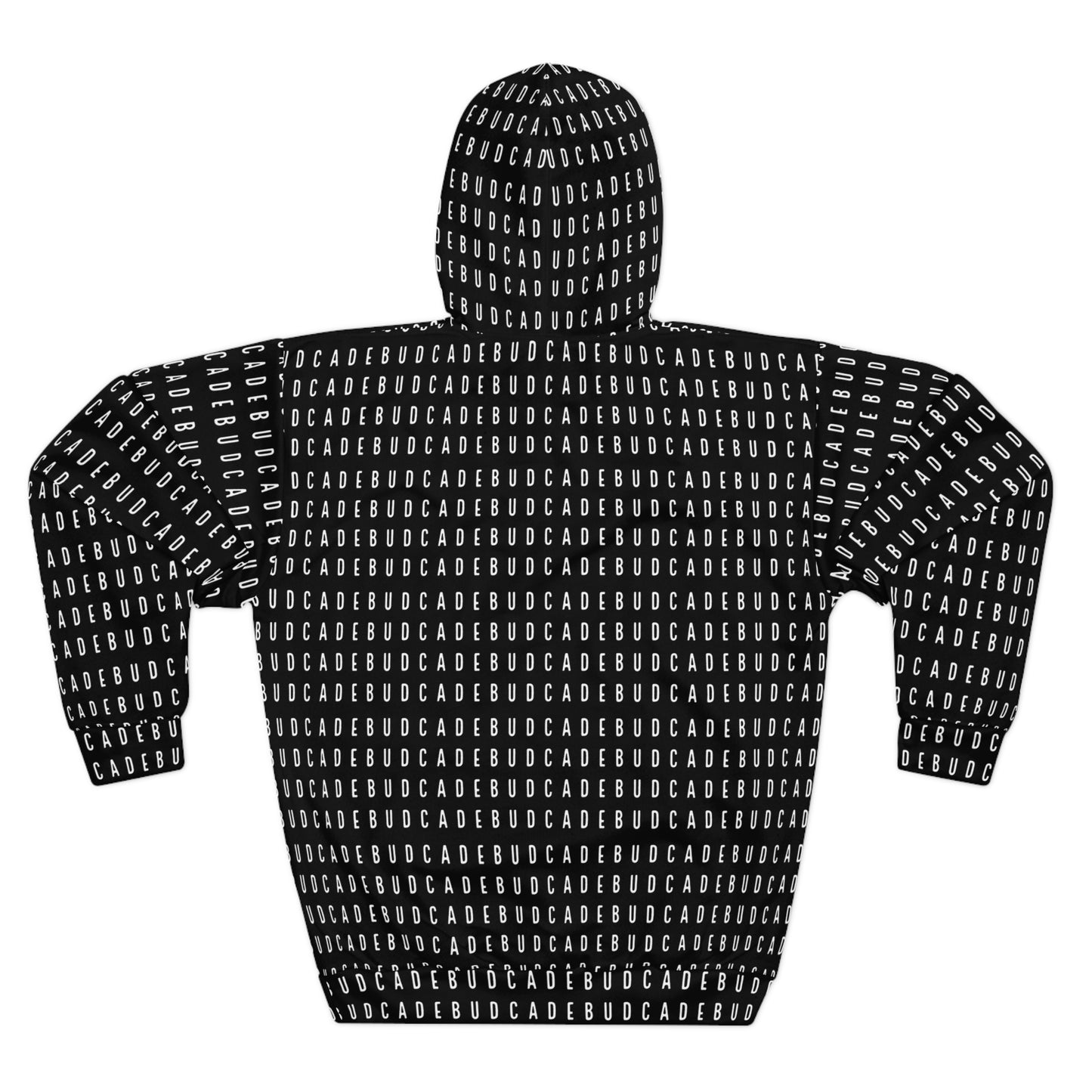 Budcade Pattern Hoodie (White on Black)