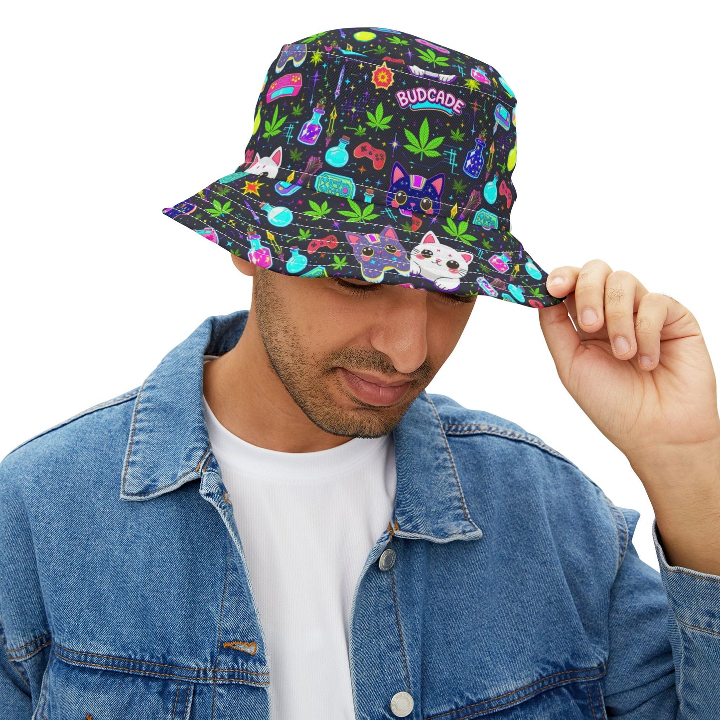 Cat Space Weed Magic Bucket Hat