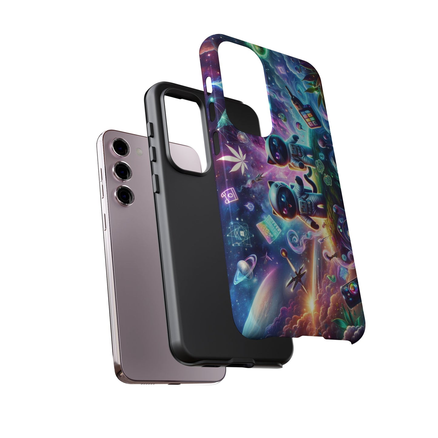 Cat Space Weed Magic Phone Case 3
