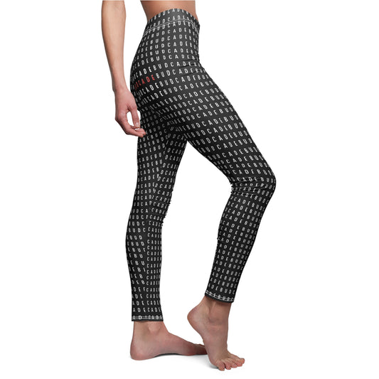 Budcade Pattern Leggings (White on Black)