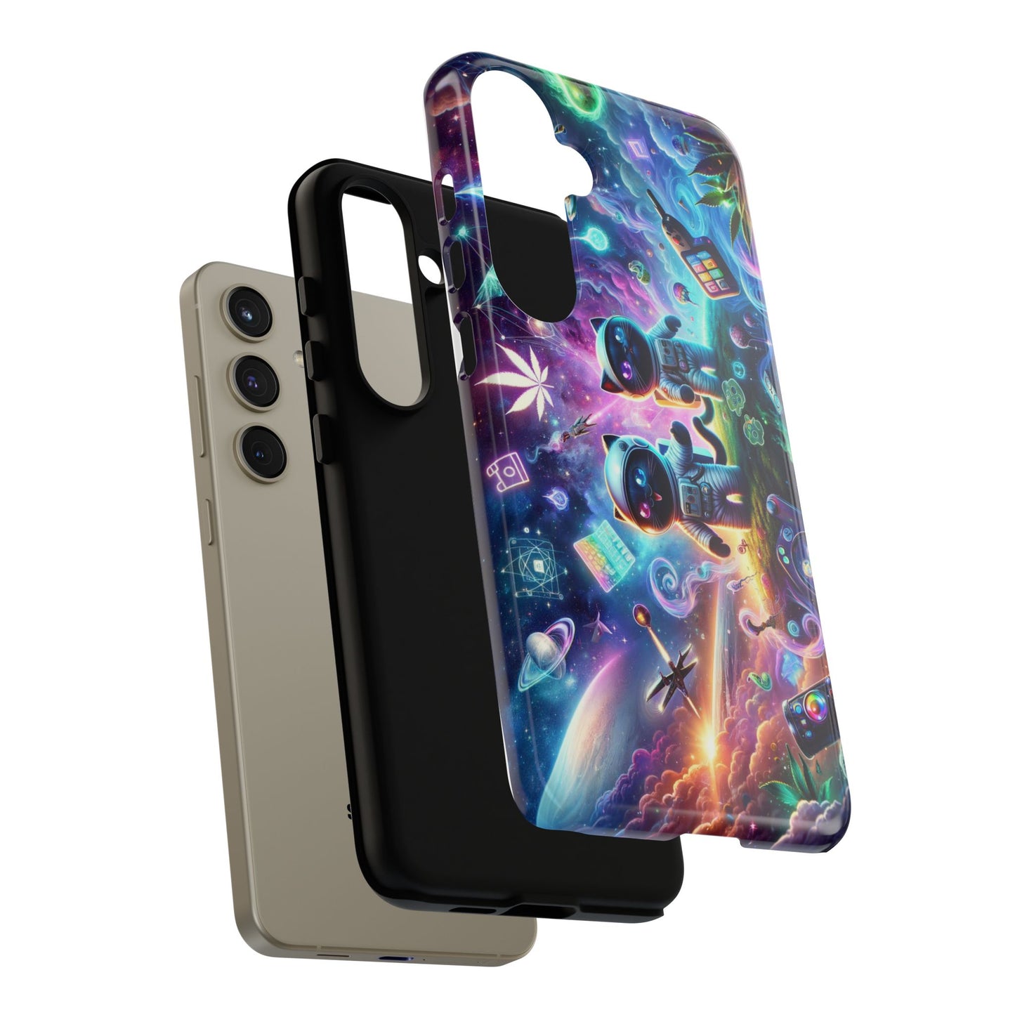 Cat Space Weed Magic Phone Case 3