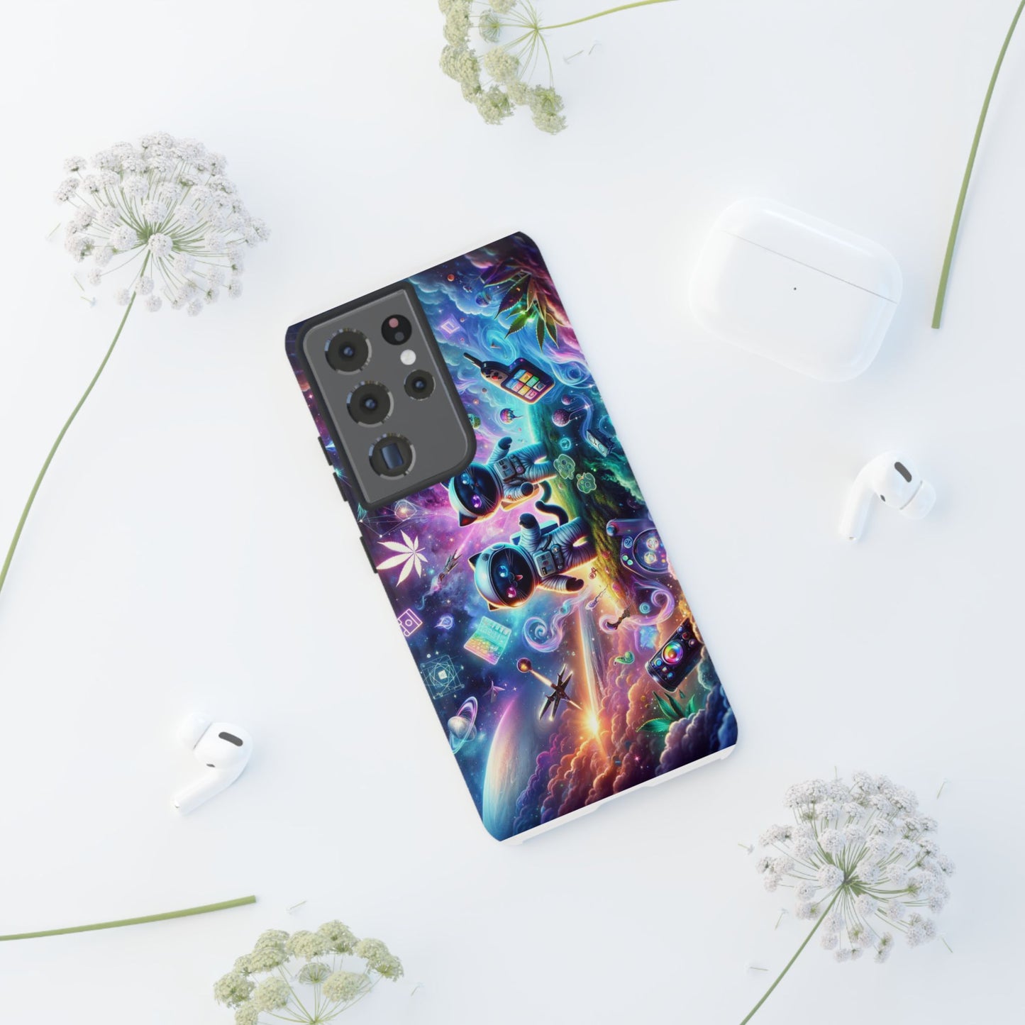 Cat Space Weed Magic Phone Case 3