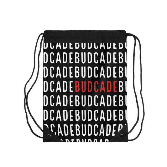 Budcade Pattern Drawstring Bag (White on Black)