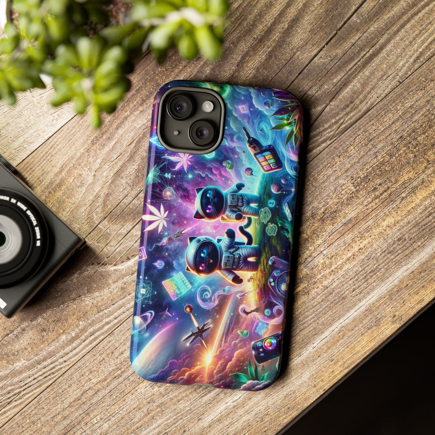 Cat Space Weed Magic Phone Case 3