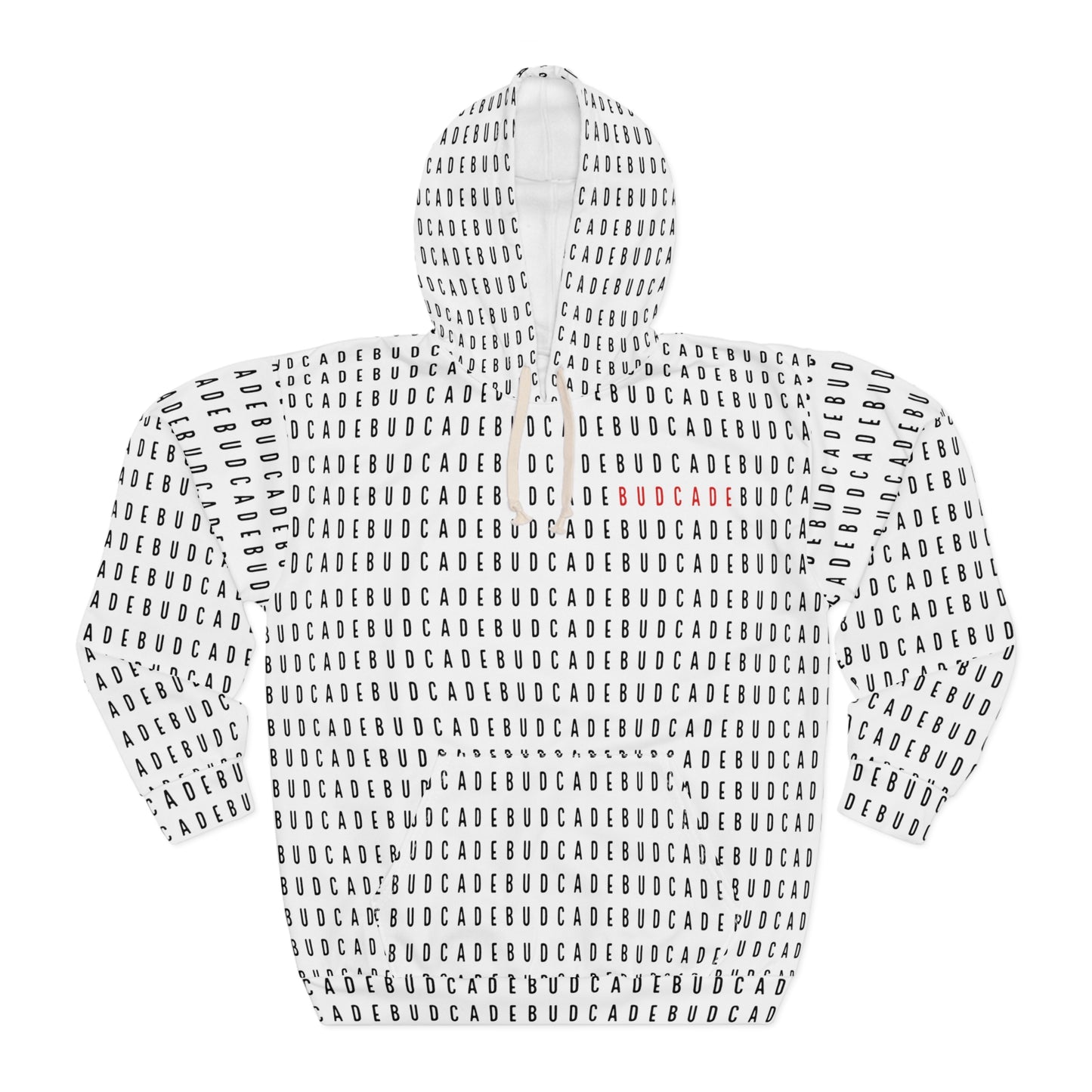 Budcade Pattern Hoodie (Black on White)
