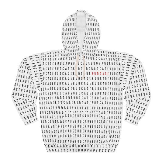 Budcade Pattern Hoodie (Black on White)