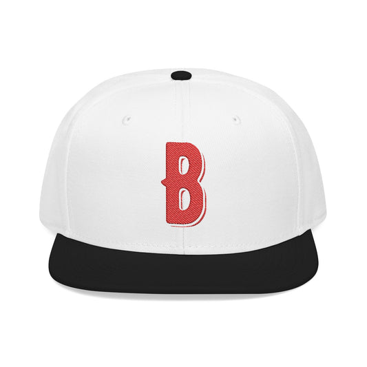 Budcade Official Logo Embroidered Snapback (Red on White)