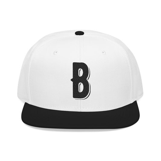 Budcade Blackout Logo Embroidered Snapback (Black on White)