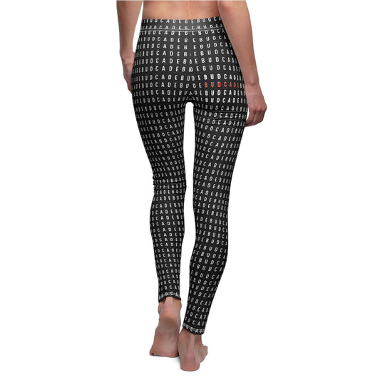 Budcade Pattern Leggings (White on Black)