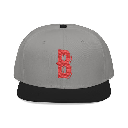 Budcade Official Logo Embroidered Snapback (Red on Gray)