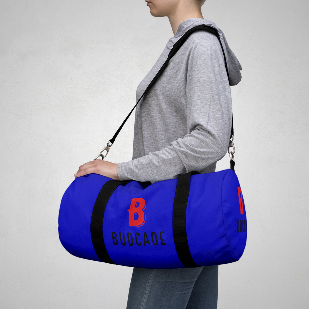 Budcade Black & Blued Duffel Bag (Red on Blue)