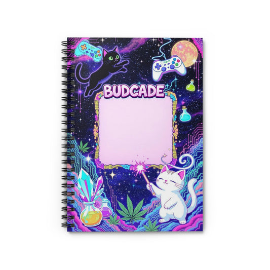 Budcade Space Cat Weed Magic Spiral Notebook