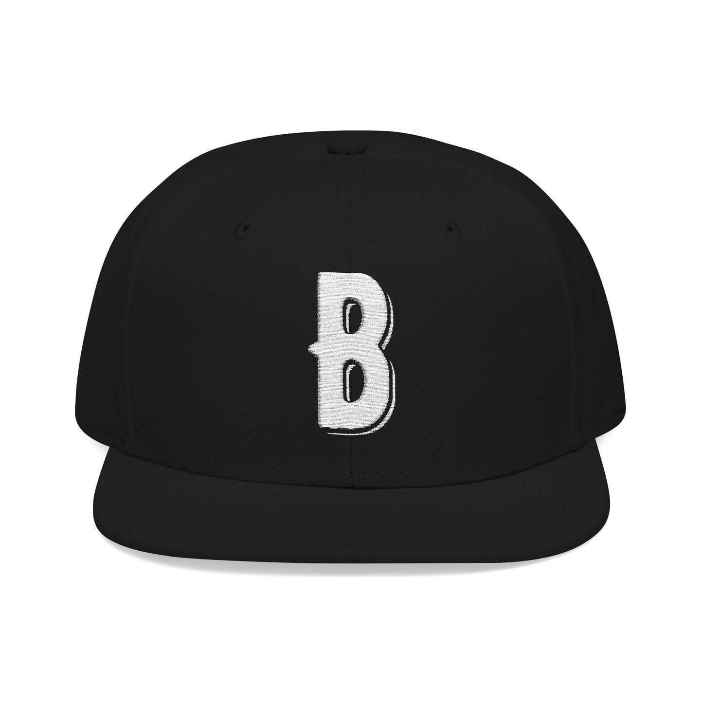 Budcade Blackout Logo Embroidered Snapback (White on Black)